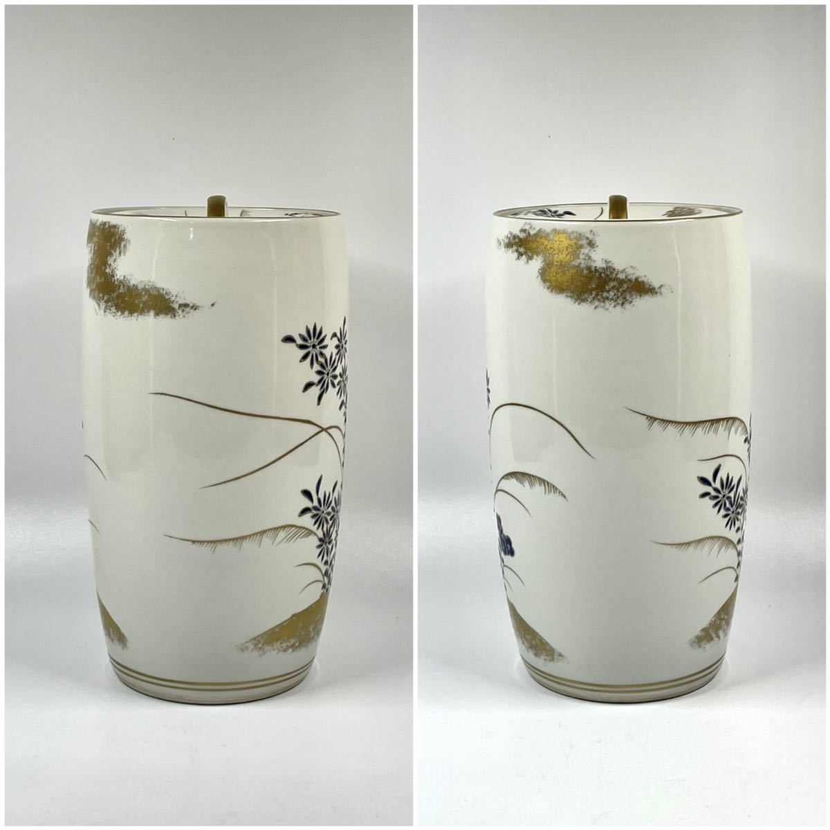 笹】祥堂 秋草文 金彩 水指 茶道具 水指 - 茶道用 中村翠嵐