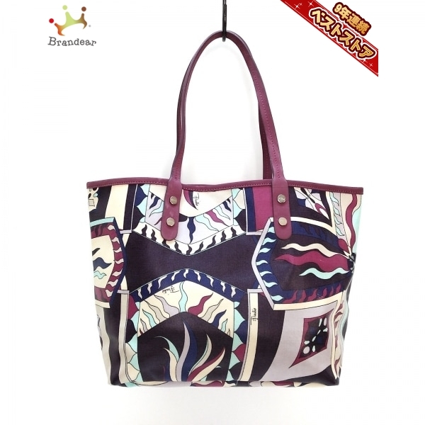 エミリオプッチ EMILIO PUCCI トートバッグ PVC(塩化ビニール)×レザー 