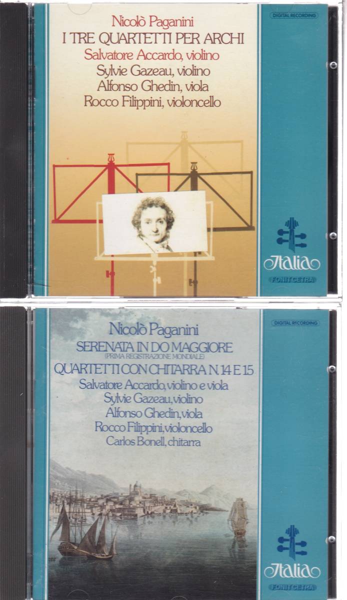 ♪CETRA西独盤♪アッカルド パガニーニ 弦楽四重奏曲集、セレナータ 2CD Made In W,Germany By PDO