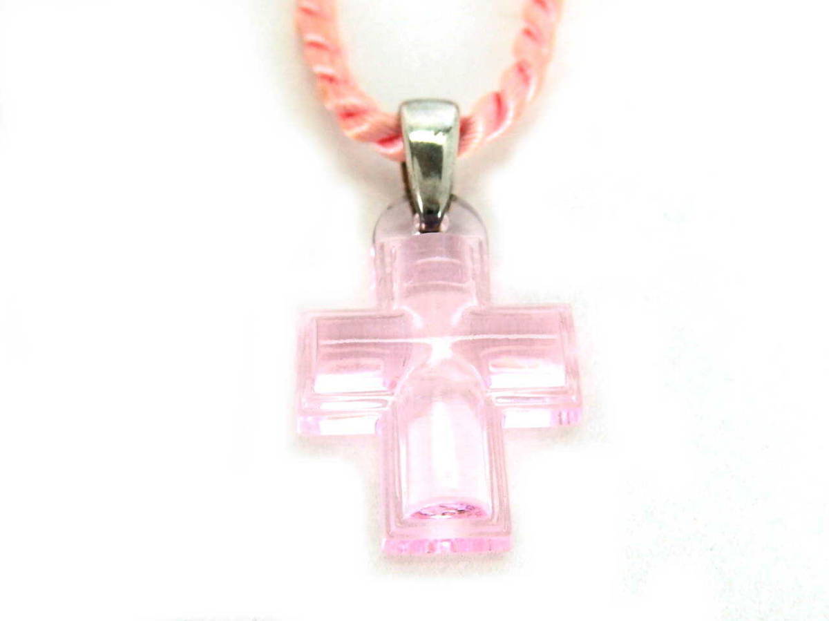 1円 ラリック LALIQUE クリスタル クロスモチーフ ペンダント