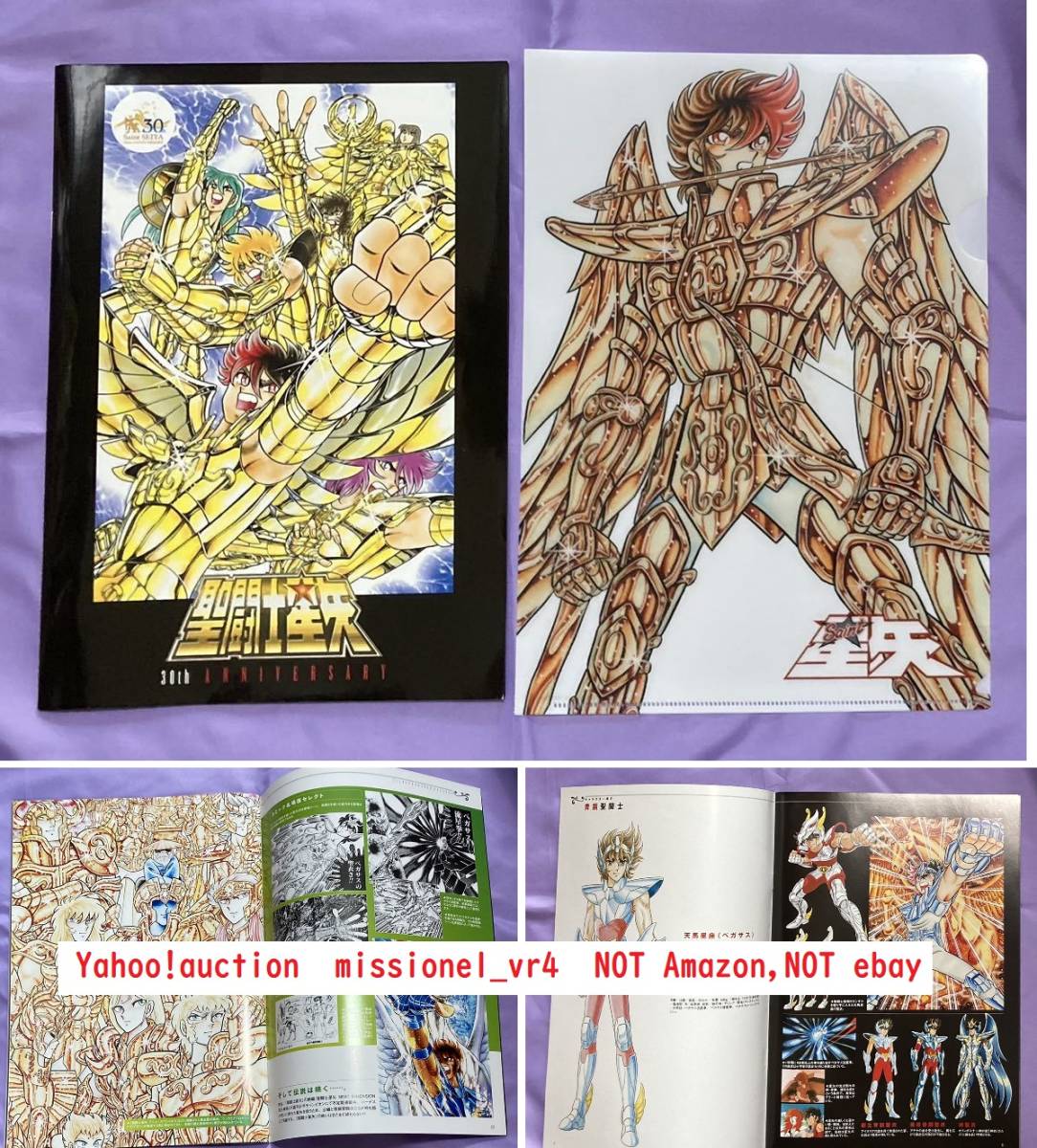 聖闘士星矢 30周年展 パンフレット 非売品 クリアファイル 図録 黄金 青銅 車田正美 原作絵 姫野美智 会場限定 ムウ シャカ ミロ カミュ