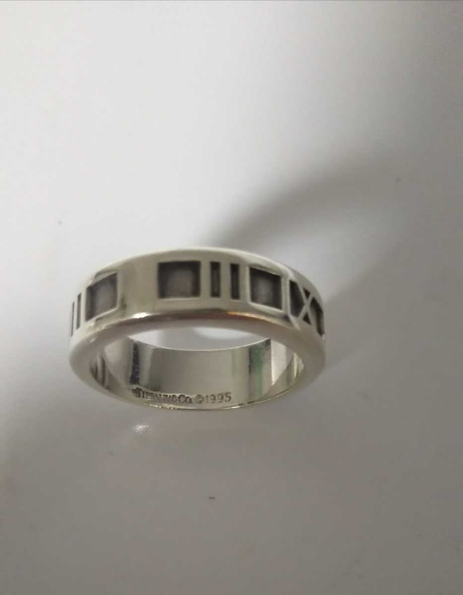 ④TIFFANY&Co.ティファニー指輪アクセサリー20号シルバー925リング内径19.3mm重量8.7g清掃済T&Co売切りレディース服飾小物アトラスATLAS ティファニー リング バンド 0 希少サイズ 結婚指輪