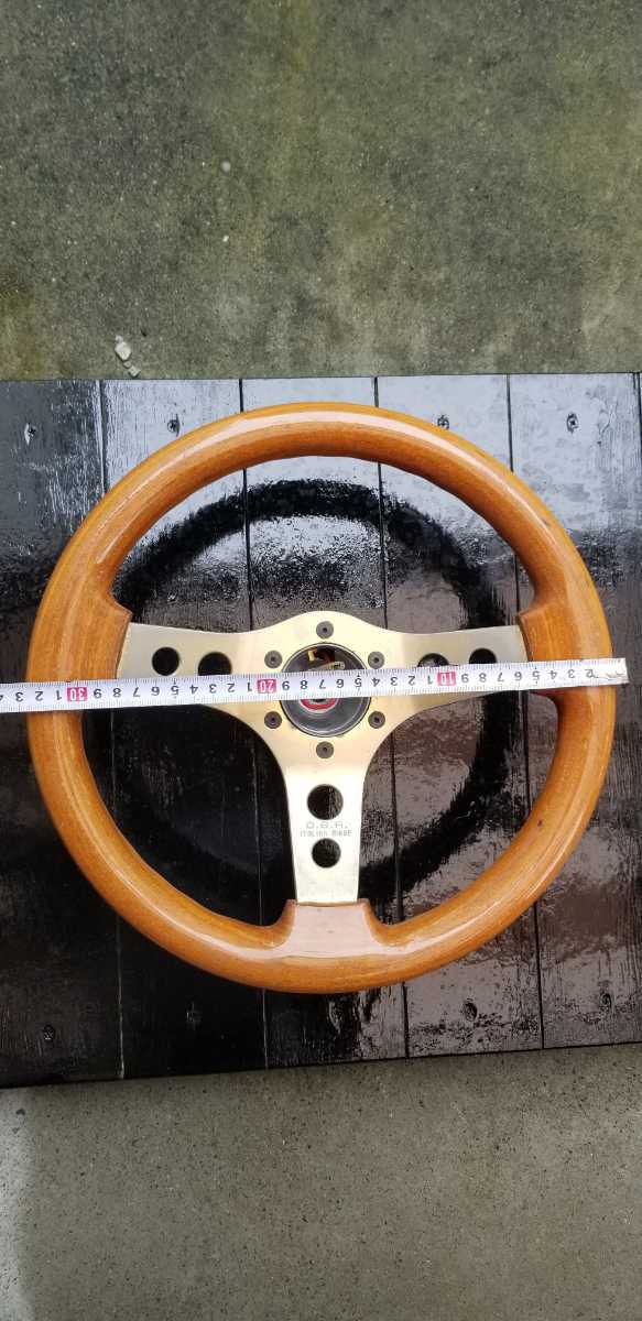 ニュースキン 製品 OBA ステアリング 金色 32.5パイ 当時物 街道レーサー ボス付き - OBA