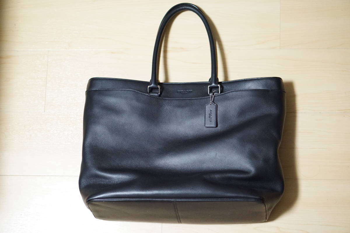COACH コーチ トートバッグ レザー ビジネス F68944 黒 ブラックレザー 