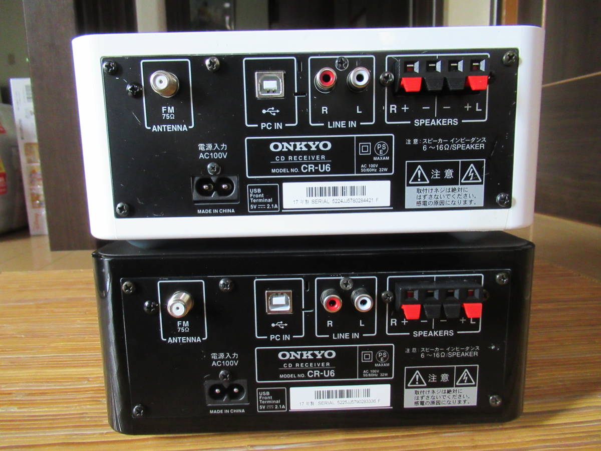 ONKYO CR-U6 （白と黒）2台 （ジャンク品）と リモコン 1個 ONKYO CR-