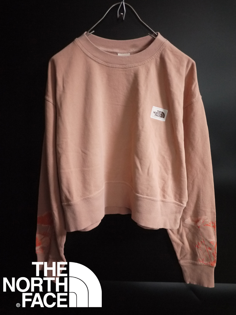 新品 THE NORTH FACE ノースフェイス【M】袖フラワープリント NATURAL DYE CREW トレーナー スウェット /PINK WASH