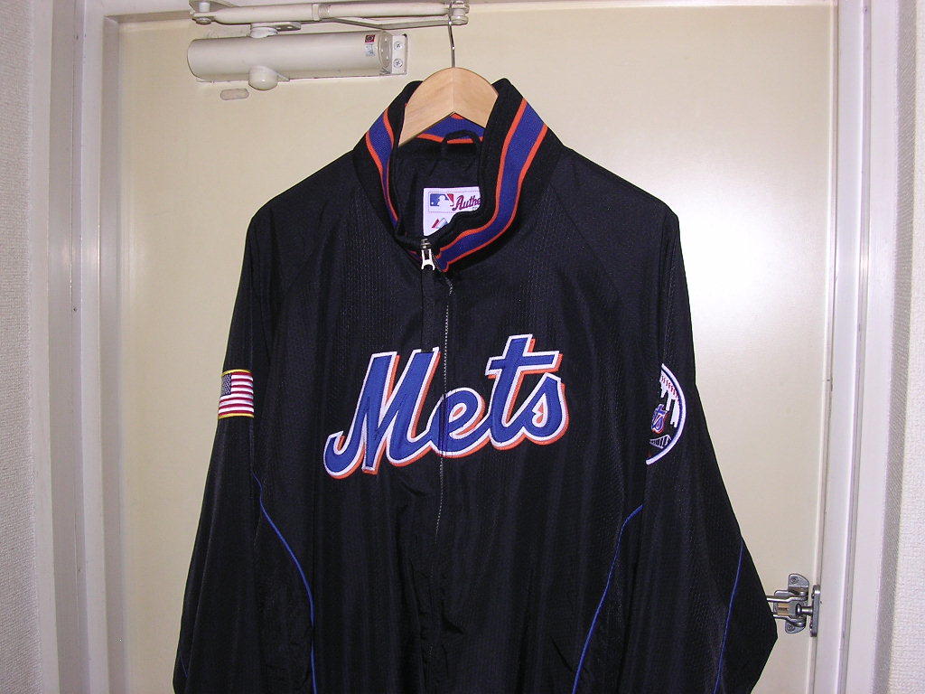 00s Majestic MLB New York Mets ナイロンスタジャン L 黒 vintage old