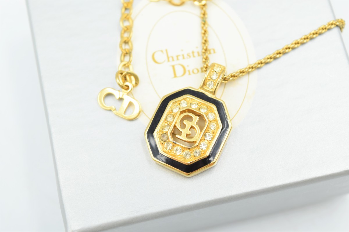 格安 良品【Christian Dior/クリスチャンディオール】ネックレス 金色 