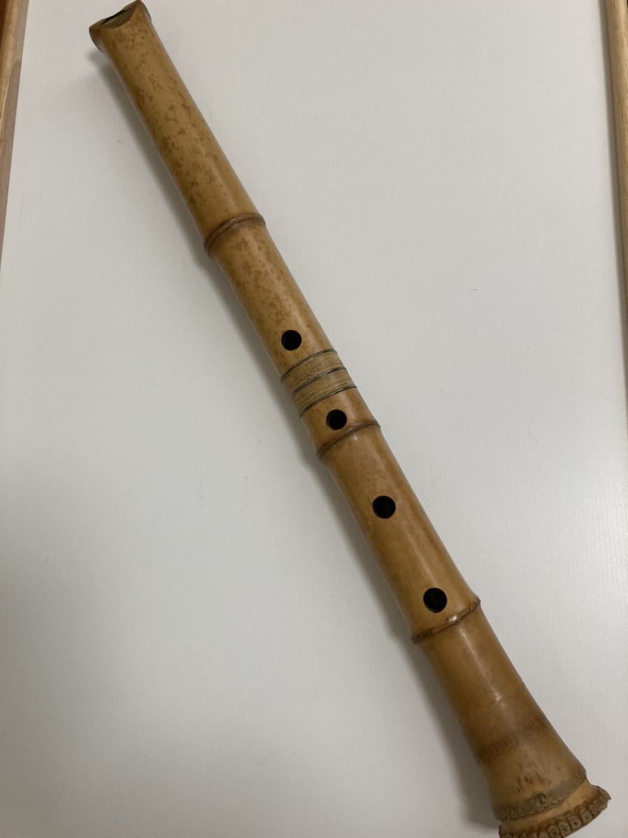 琴古流尺八 1尺6寸管 約323g 長さ約49㎝ *銘有*和楽器 琴古流尺八