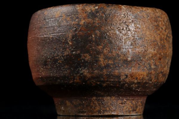 若福】人間国宝 伊勢崎淳『備前酒呑』備前焼ぐい呑 備前焼酒器 共箱 