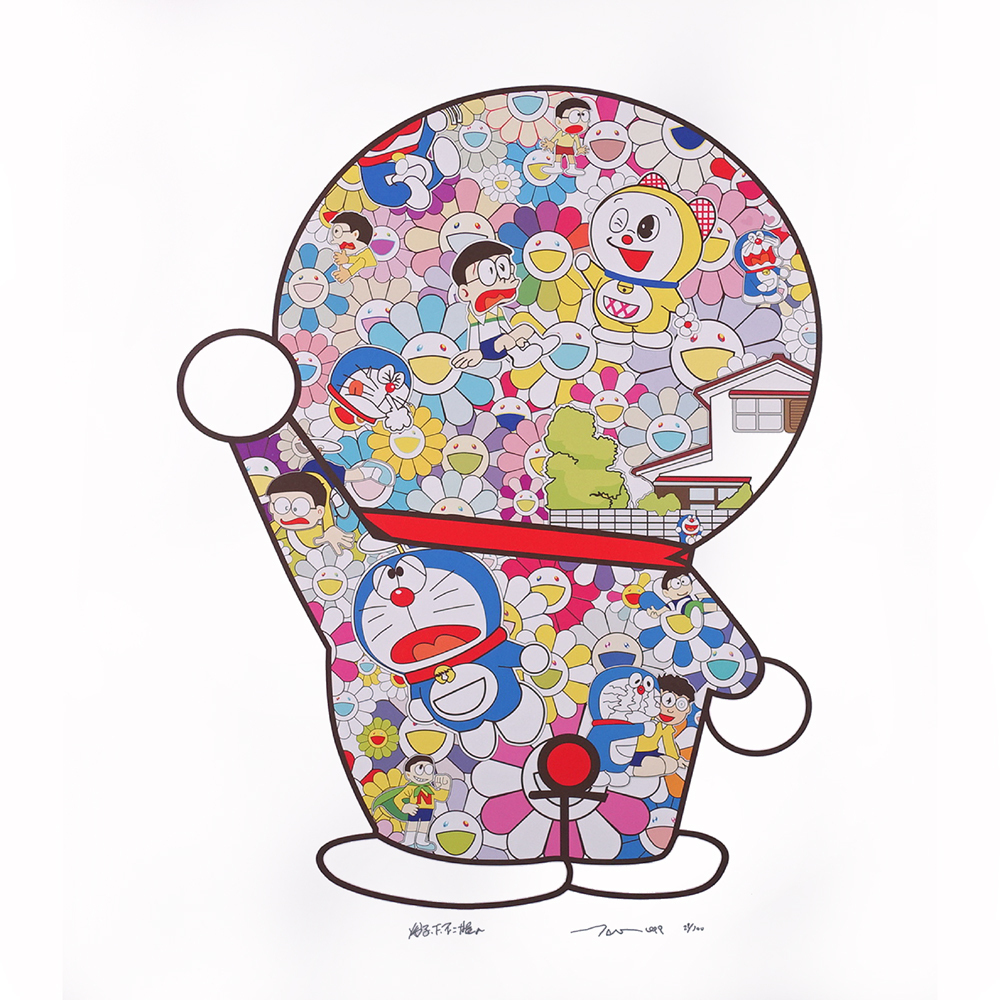 花 コレクター垂涎 入手困難 村上隆 作 Theドラえもん展 な完全限定シルクスクリーン お花畑の中のドラえもん Ed 29 300 シルクスクリーン 売買されたオークション情報 Yahooの商品情報をアーカイブ公開 オークファン Aucfan Com