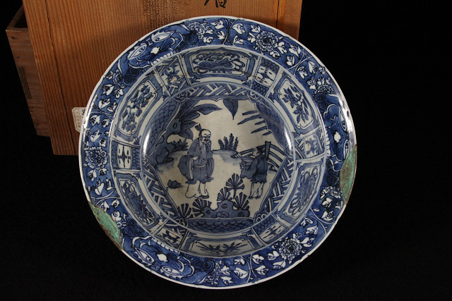 鹿紋鉢 古染付 明時代 中国美術 擺件 旧家 766+ 鹿紋鉢 古染付 明時代 中国美術 擺件 旧家 766+ 鹿紋