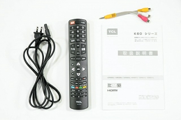 TCL 55K600U 55V型 4K 液晶テレビ TV 2019年製 中古 楽直 T5881925 TCL