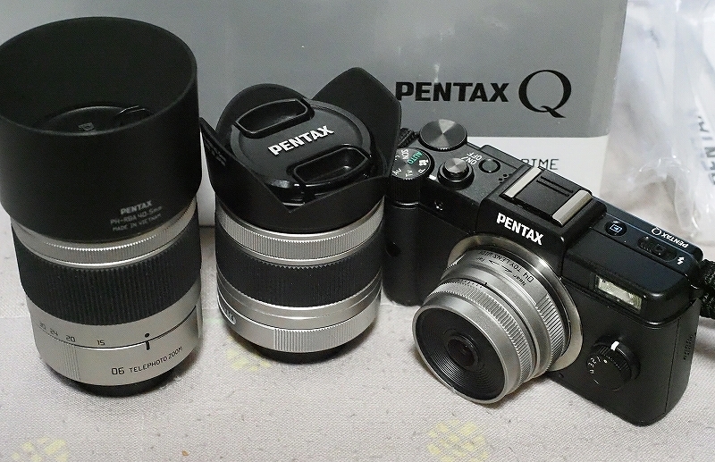 送料無料，限定SALE PENTAX Qボディ + レンズ3本セット ☆良品☆