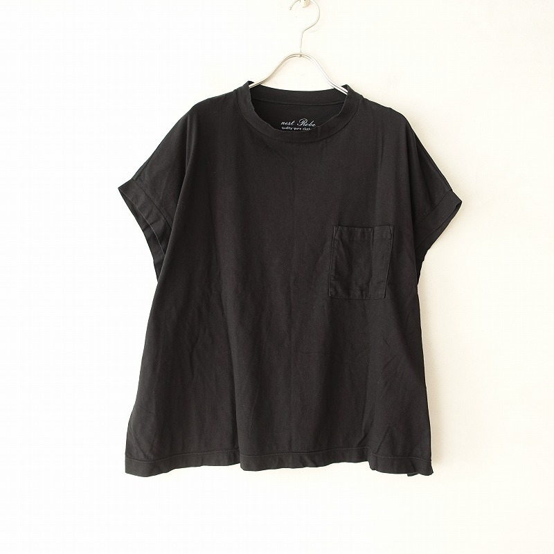 新作，格安 黒染 ネストローブ nest Robe オーガニックコットンTEE 綿天竺ブラックワイドカットソークルーネックTシャツ0422 81I12(無地)｜売買されたオークション情報、yahooの商品情報をアーカイブ公開 - オ Mサイズ