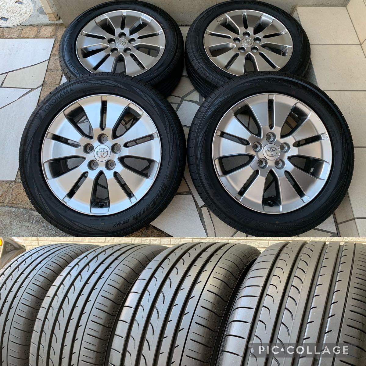 【引取限定】美品バリ山スタッドレス&ホイールセット アルファード 美品&2019年製造バリ山】225/55R17◇アルファード 10系◇7J+45 5H