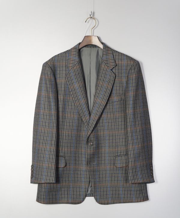メンズ Burberryグレー系チェック柄ジャケット