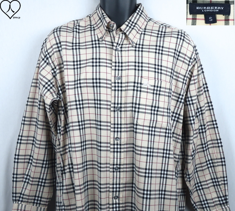 郵送無料》□Ijinko◇美品◇バーバリー Burberry S サイズ長袖シャツ