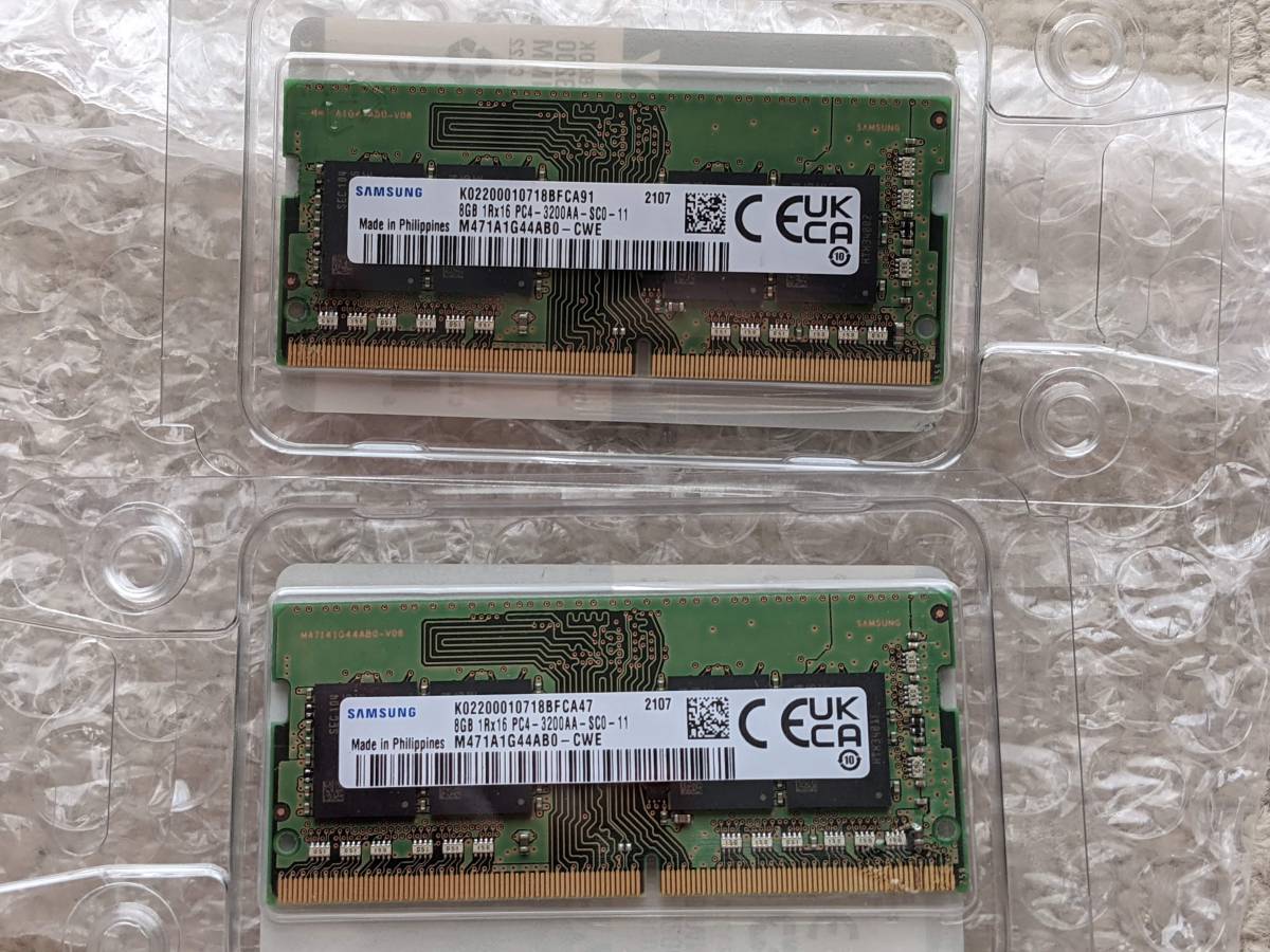 SAMSUNG】 DDR4-3200AA 16GB メモリ2枚セット計32GB