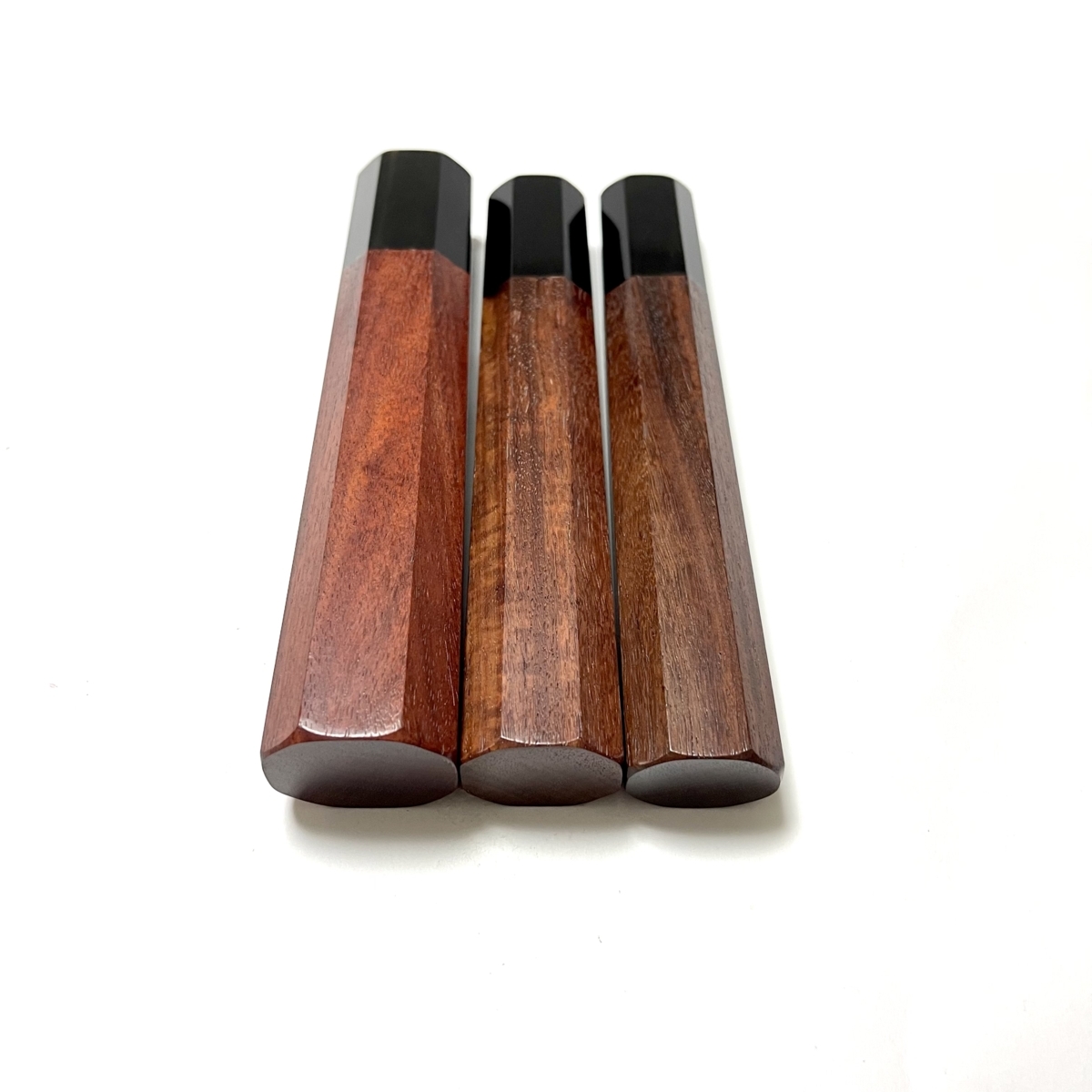 3本セット　血檀 黒水牛角 ★ 薄刃7寸 出刃7寸　柳刃9寸　★ 唐木 高級銘木 八角柄