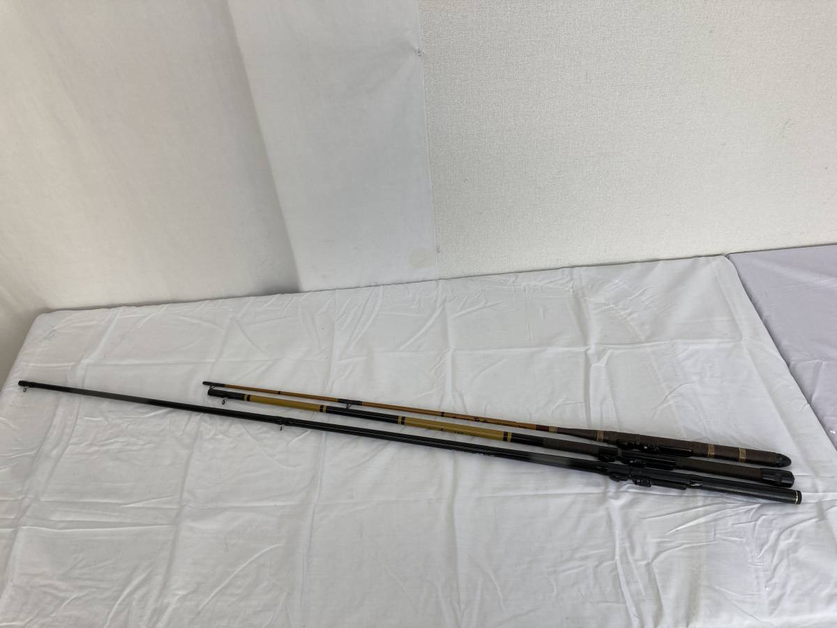 【OM7】３本セット ヘチ竿 チヌ竿 MUKAJ 180 攻堤 ヘチ 240 イカダ 聖舟 リョービ RYOBI 180 黒鯛 クロダイ 中古現状品 