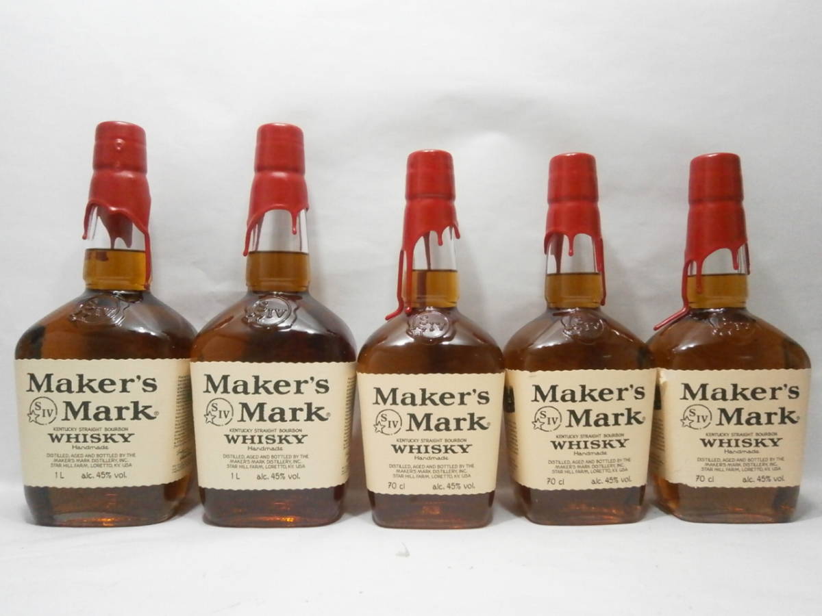 Maker's Mark メーカーズマーク レッドトップ 1000ml 2本 / 700ml 3本 計5本セット バーボン ウイスキー