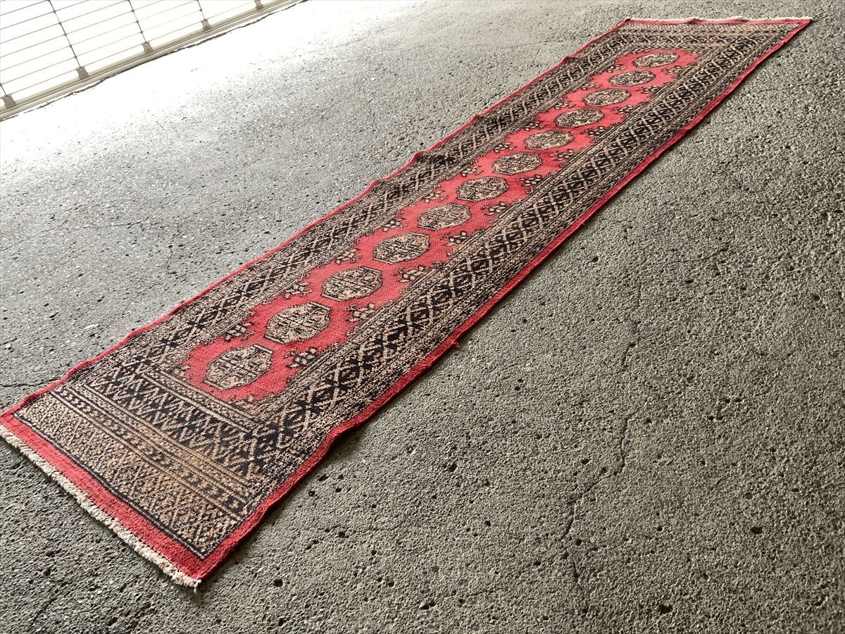 277×75cm パキスタン・ラホール産 絨毯 ラグ アンティーク家具