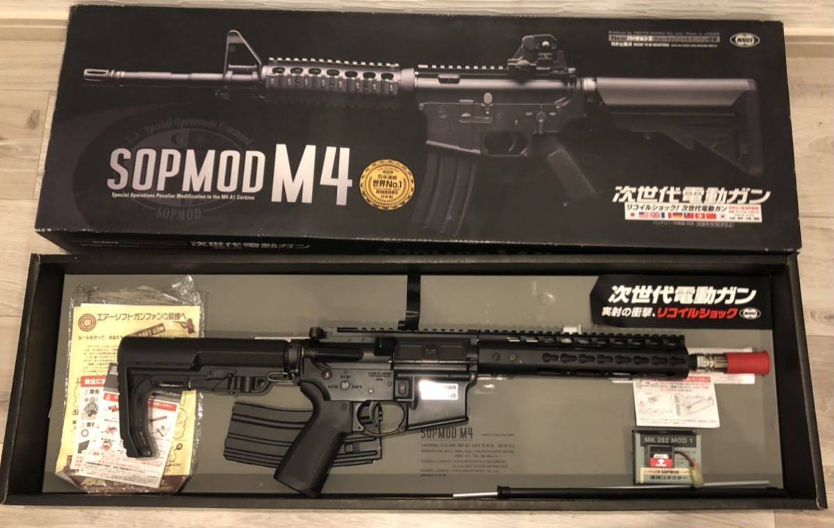 美品】東京マルイ 次世代電動ガン M4 SOPMOD カスタム品 リコイルレス