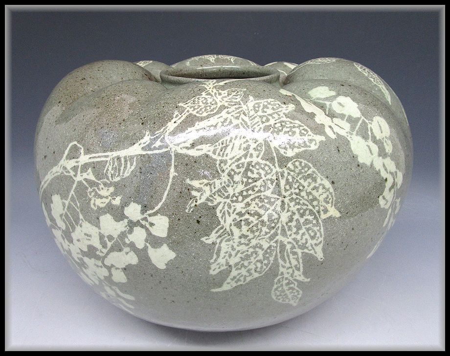 ZEROnet]○象嵌和遅野藤壺 みの里 作 重量4.7kg 壷