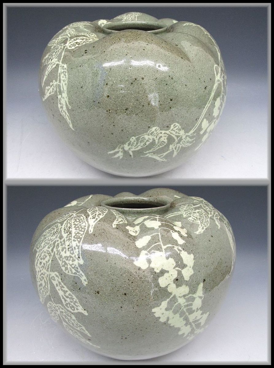 ZEROnet]○象嵌和遅野藤壺 みの里 作 重量4.7kg 壷