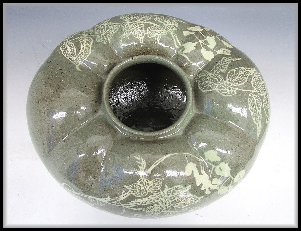 ZEROnet]○象嵌和遅野藤壺 みの里 作 重量4.7kg 壷