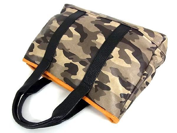カステルバジャック レザー ハンドバッグ カモフラ柄 未使用級