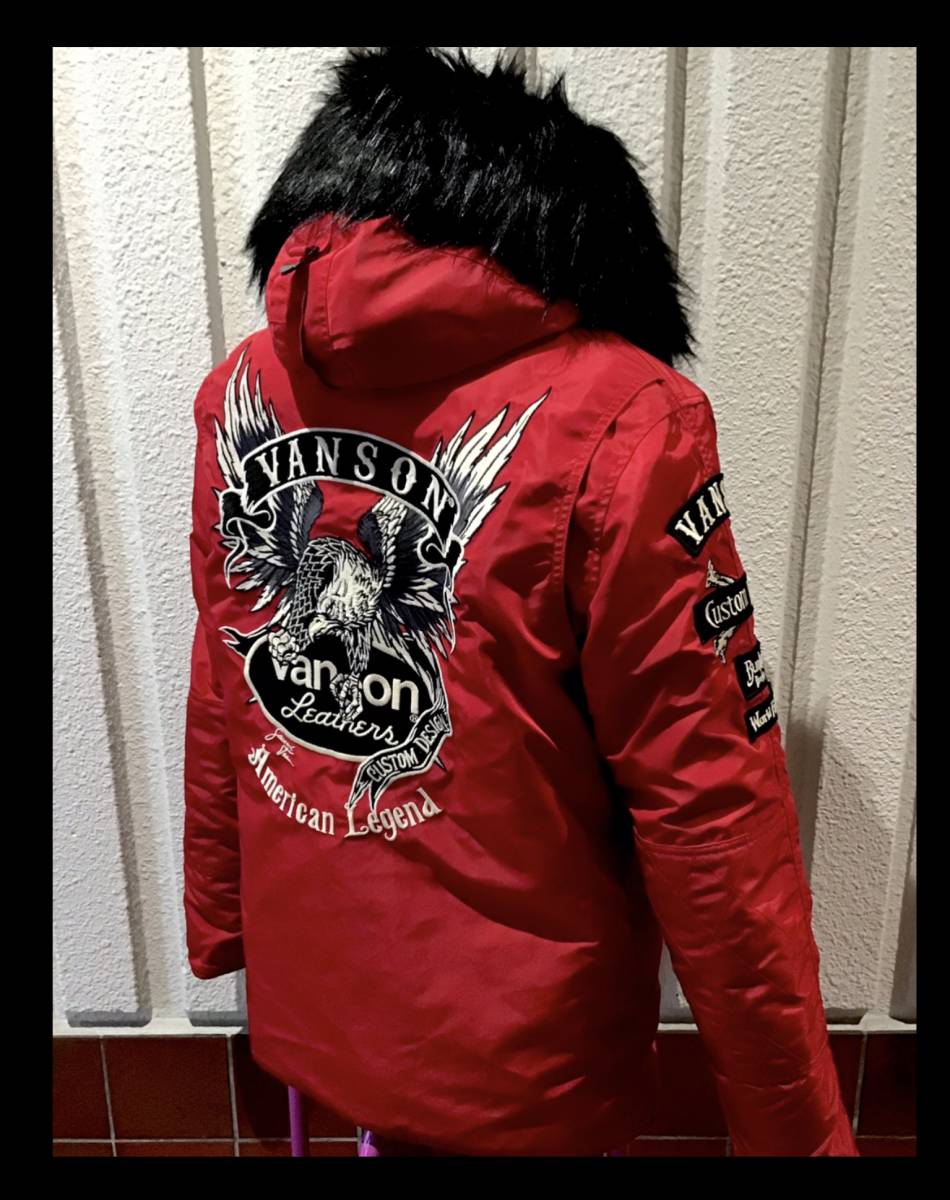 バンソン☆新品☆2103☆フライトジャケット【Lサイズ】赤☆N-3B☆NVJK 