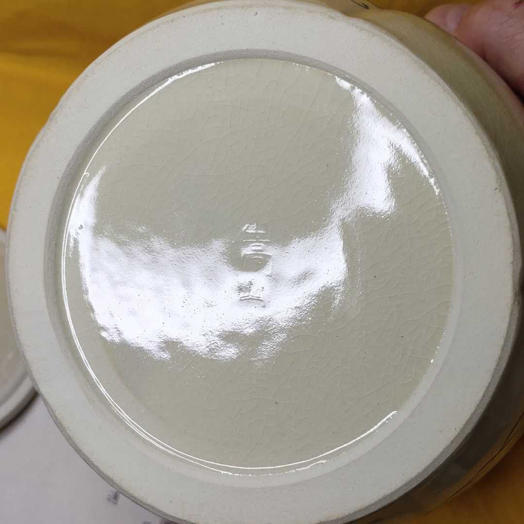 茶道具 色絵 水指 通次嵩山 京焼 共箱 旧家蔵出し 色絵 仁清 