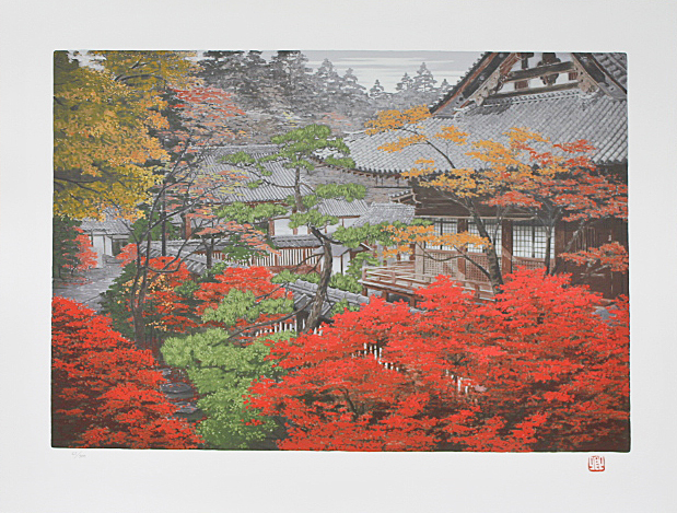 美品 澁澤卿「深宮錦彩」シルクスクリーン 印章・証明シール有 澁澤侑希監修 □④澁澤卿 【深宮錦彩】 シルクスクリーン 印章有り エディション有り