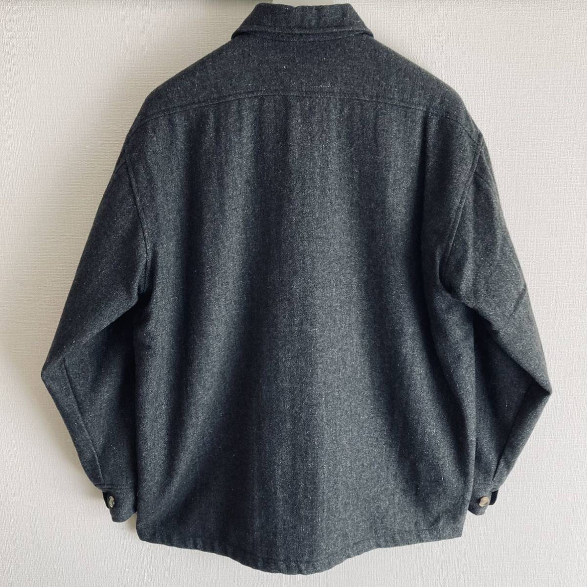 希少 90s 紺タグ Old stussy ステューシー ウール サージ シャツ CPO 