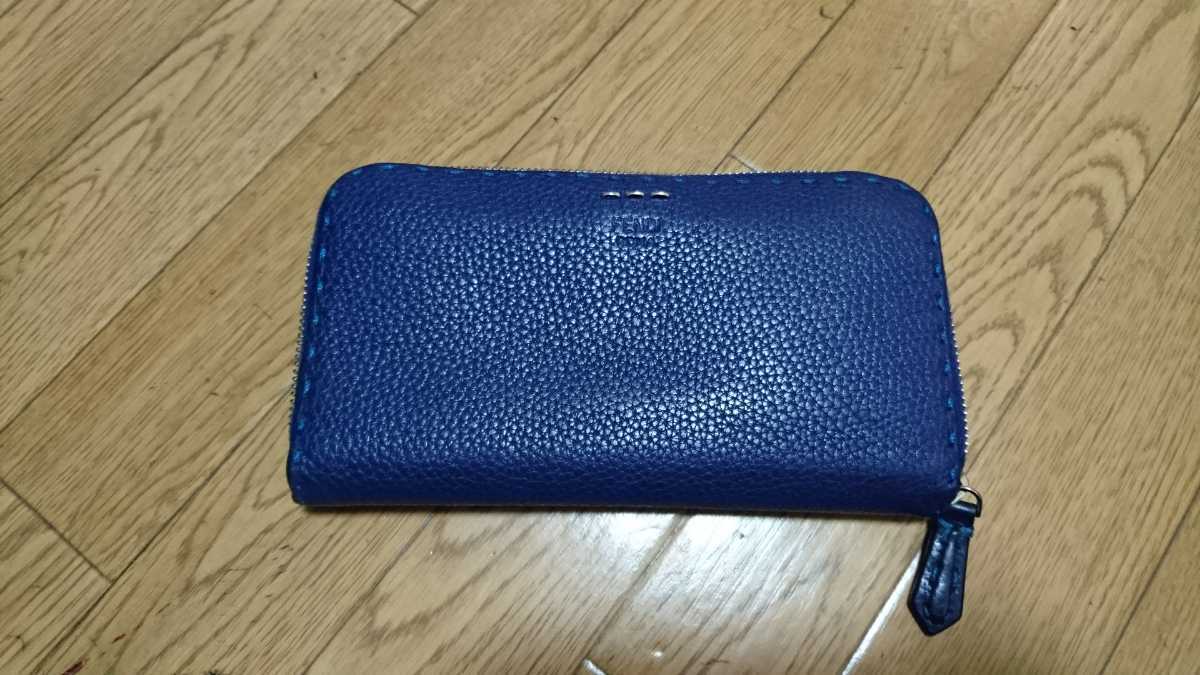 長財布 財布 FENDI フェンディ 青 blue 美品 - FENDI フェンディ 長 