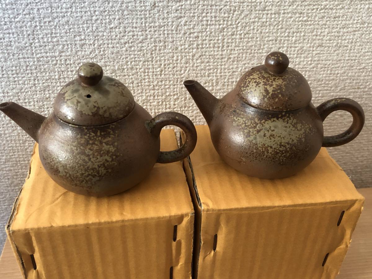 煎茶道具 備前焼 急須 宇備前焼 時代物 後手急須一対 木村陶峰作 Yahoo 
