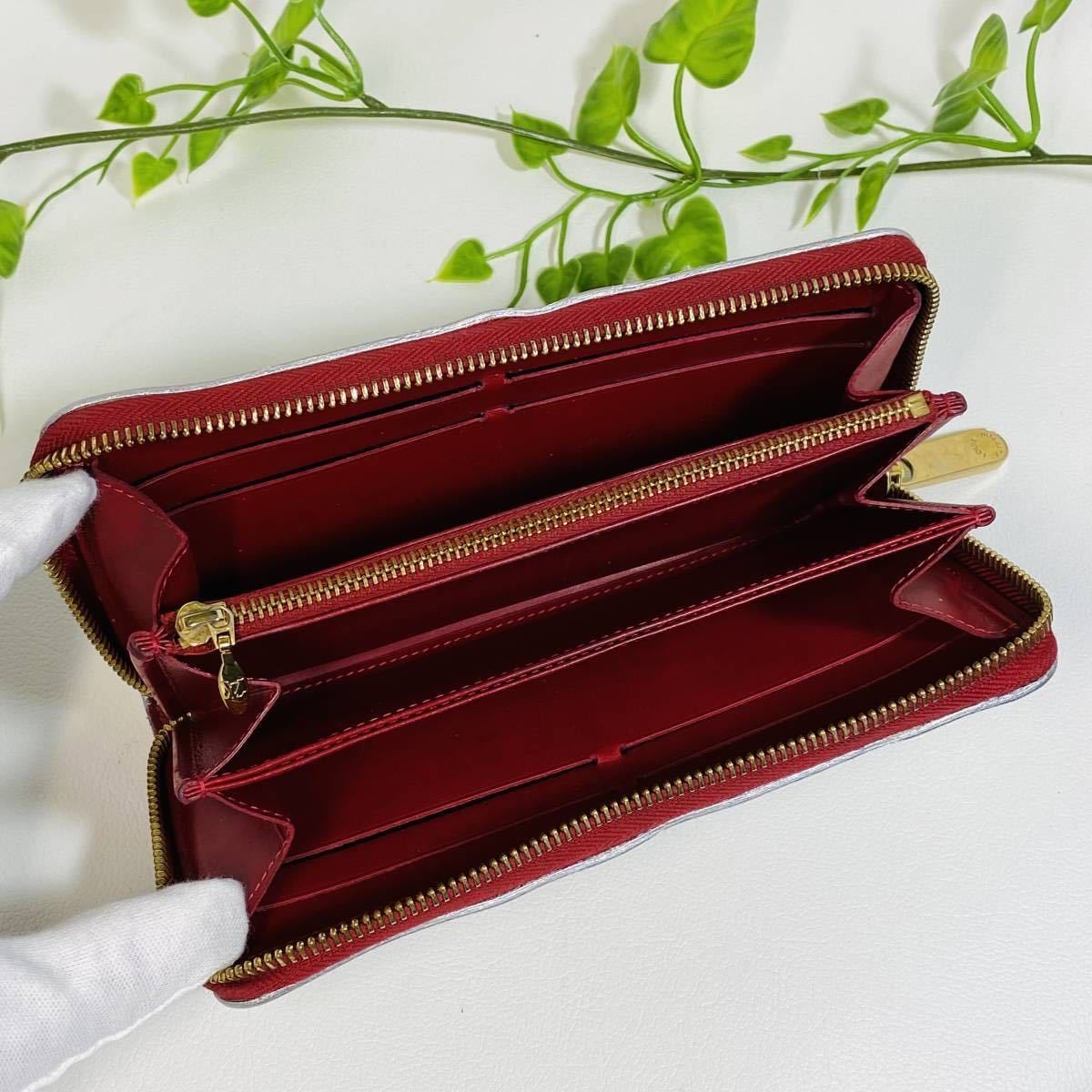 美品〕LOUIS VITTON ルイ・ヴィトン ヴェルニ ジッピーウォレット 銀 