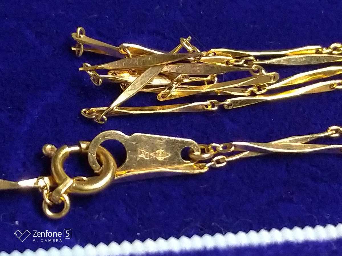 18金k18 ゴールドネックレス 約2g 40cm シンプル 中古 18金 K18 