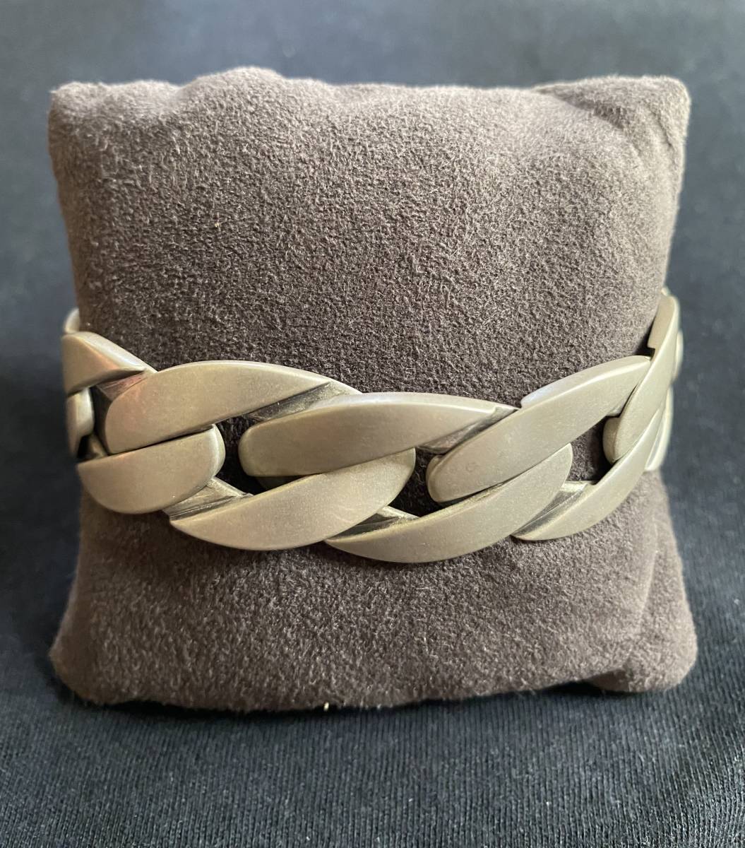 【美品】OLD GUCCI オールドグッチ BUCKLE BRACELET バックル　チェーン　ブレスレット　バングル　シルバー925 Vintage Gucci OLD striped オールド solid