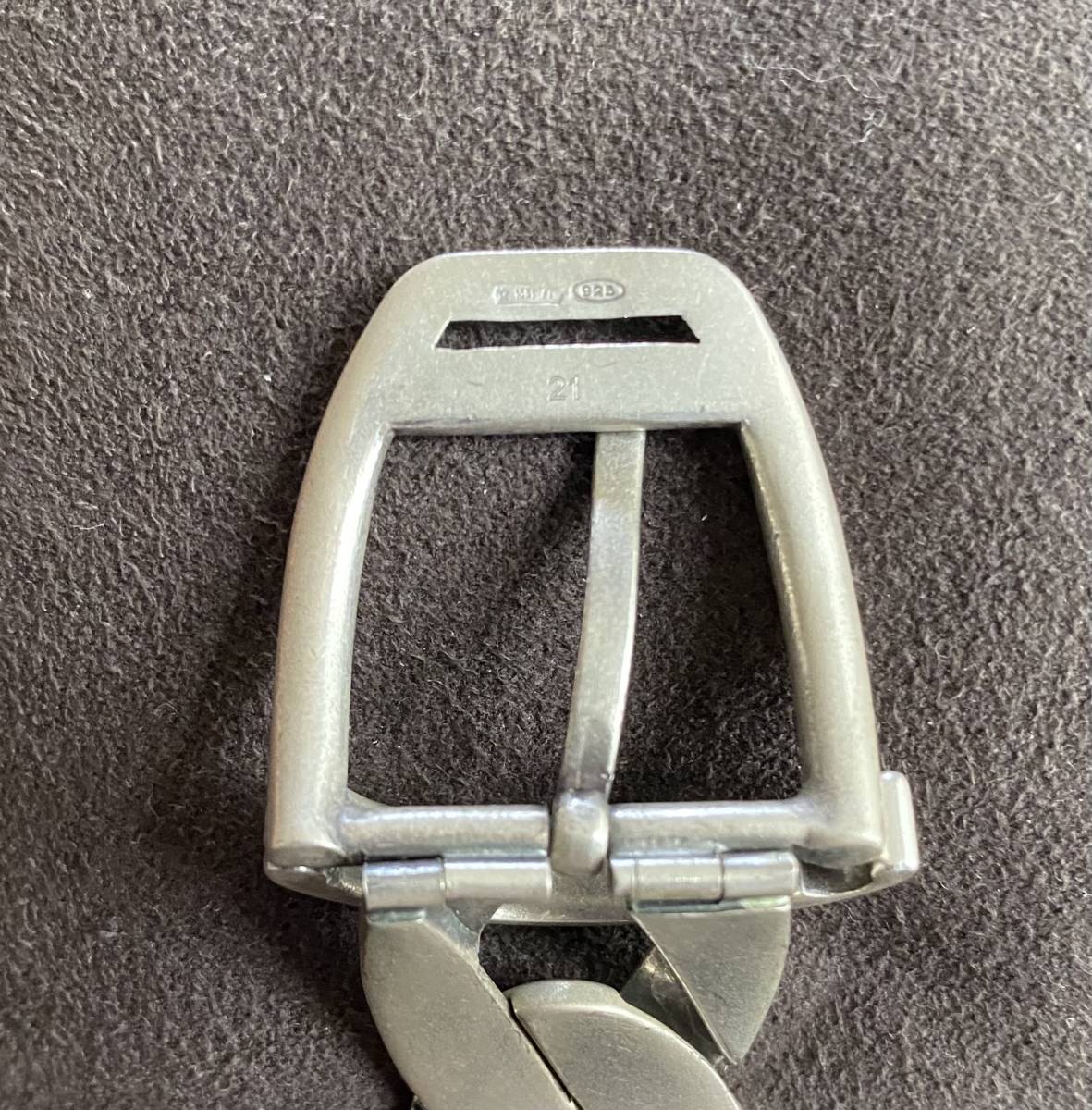 【美品】OLD GUCCI オールドグッチ BUCKLE BRACELET バックル　チェーン　ブレスレット　バングル　シルバー925 Vintage Gucci OLD striped オールド solid