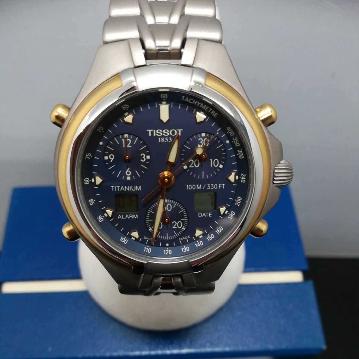 ジャンク】TISSOT/ティソ T670 クロノグラフ チタン ゴールド アラーム 