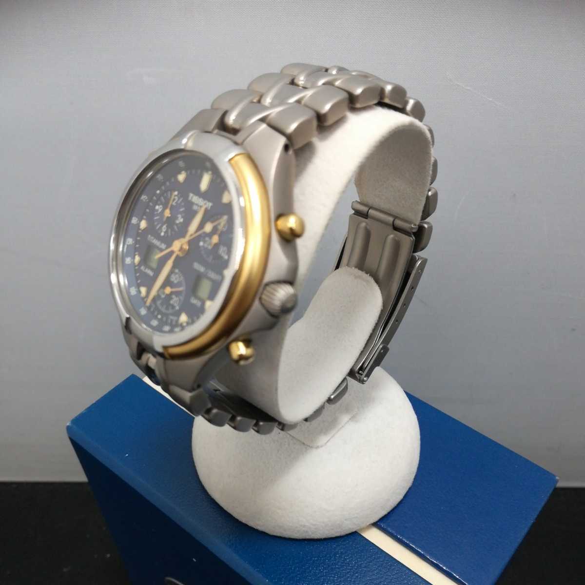 ジャンク】TISSOT/ティソ T670 クロノグラフ チタン ゴールド アラーム 