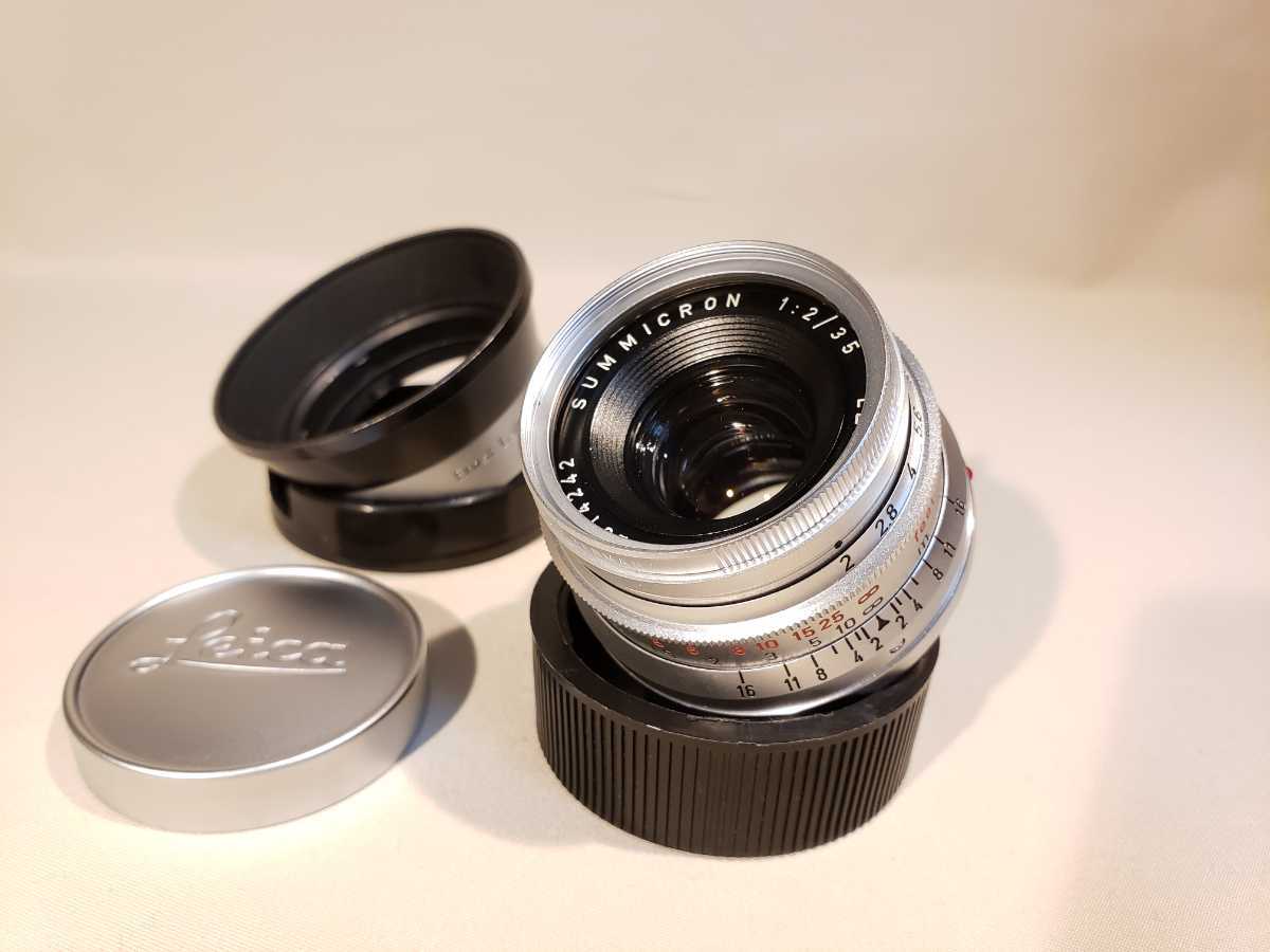 Leica SUMMICRON 8枚玉 35m f2 LEITZ ズミクロン フード付き