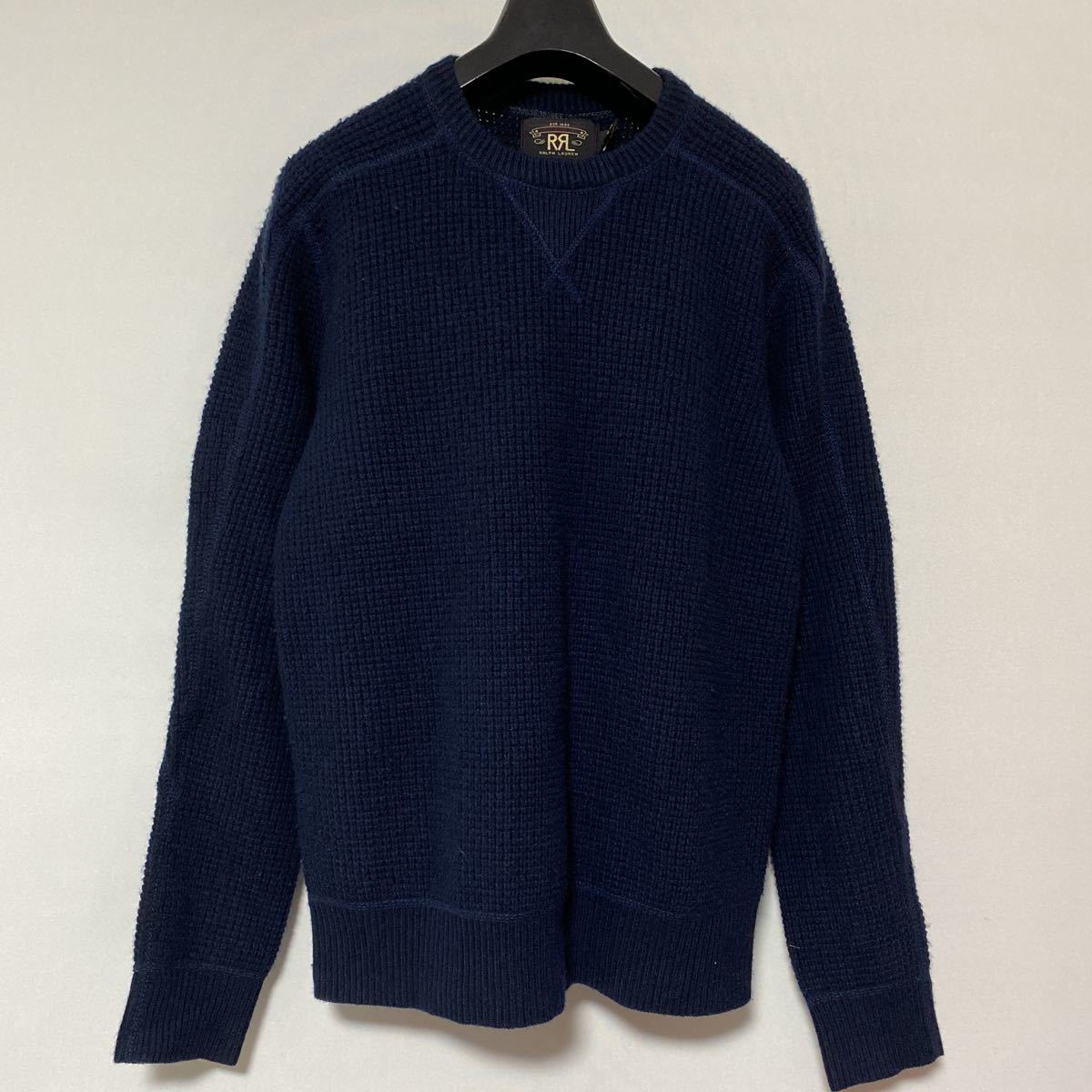 美品 RRL 100 % カシミヤ ワッフル ニット セーター 前 V S 国内正規品 
