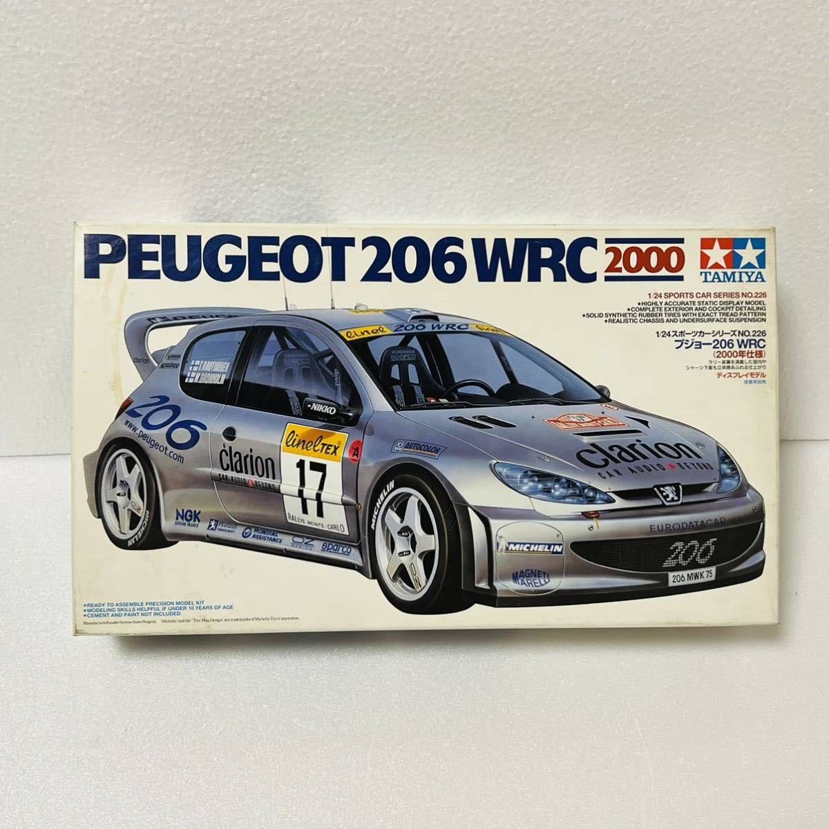 閉店整理】未組立タミヤ プジョー 206 WRC 2000年仕様 1/24 デカール欠