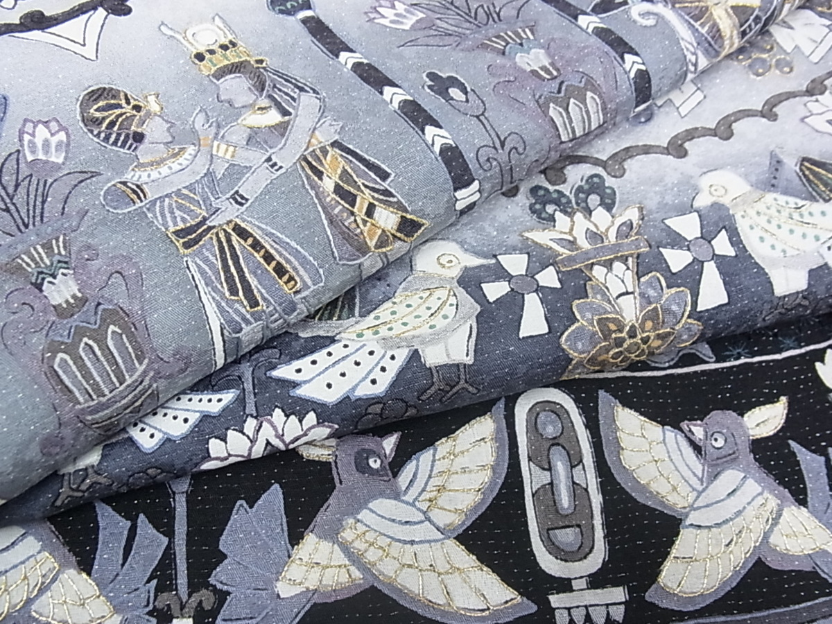 逸品 面倒くさ 総スワトウ刺繍着物 未使用美品