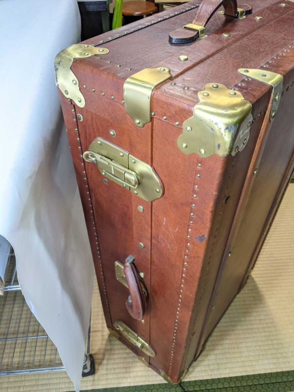 ヴィンテージ【船舶トランク】ハンガー付 衣装ケース 船旅 鍵付 昭和