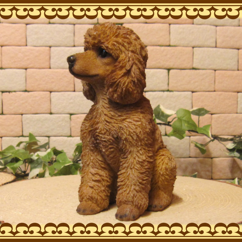 贈物 リアルな犬の置物 プードル お座り ラージサイズ いぬのオブジェ ドッグオーナメント イヌ ガーデニング ベランダアート Www iwearparts Com